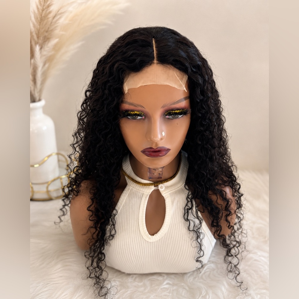 Deep Curly Lace Front Wig | Center Part | Natural Black | Everyday Wig